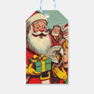 Retro Santa Claus Comics Gift Tags