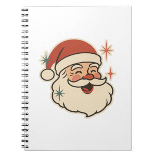 Retro Santa Claus Face – Vintage Christmas Holiday Notebook