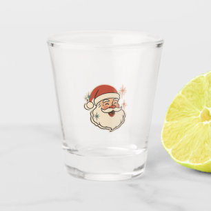 Retro Santa Claus Face – Vintage Christmas Holiday Shot Glass
