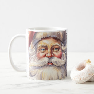 Retro Santa Claus in a Red Hat Christmas Coffee Mug