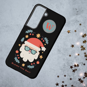 Retro Santa Claus Monogram Initial Samsung Galaxy Case