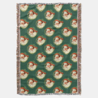 Retro Santa Claus Pattern Throw Blanket
