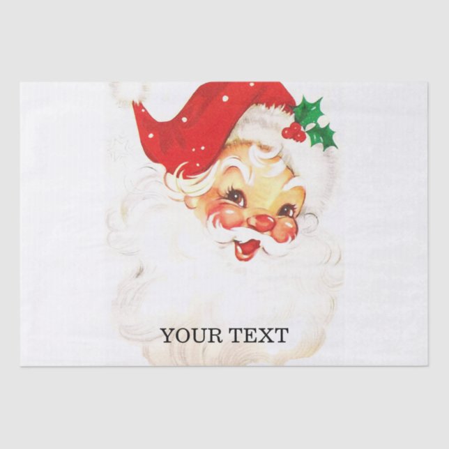 Retro Santa Claus, sweet Christmas   Tissue Paper (Front)