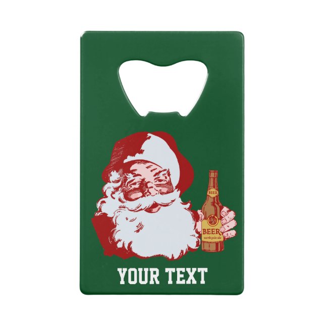 Retro Santa Claus with a Beer Christmas Custom (Front)