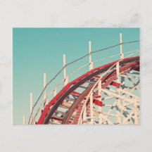 Retro Santa Cruz Boardwalk Roller Coaster Postcard