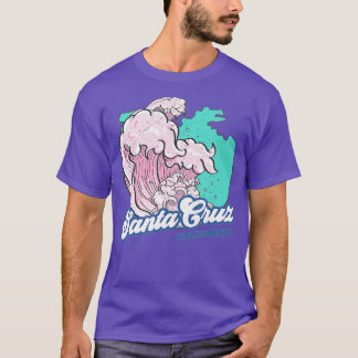 Retro Santa Cruz California Beach Surfing T-Shirt