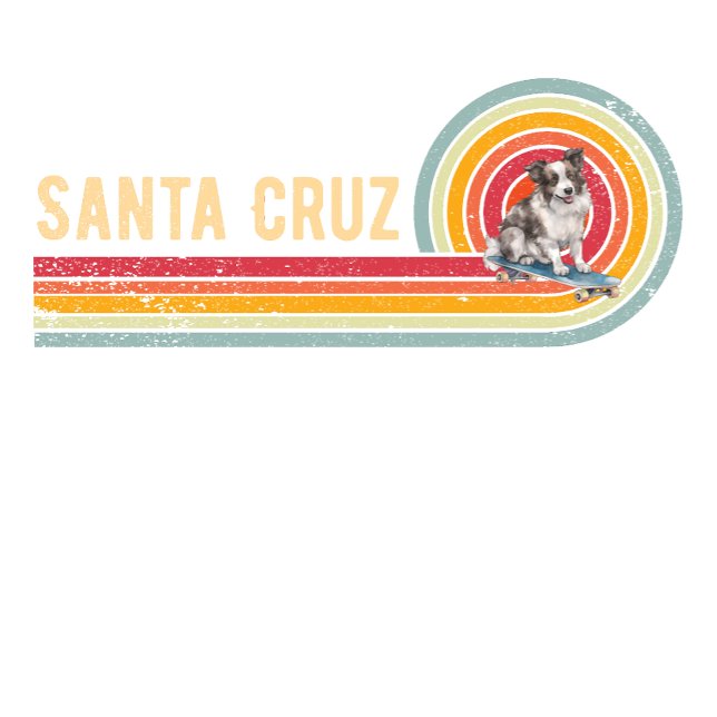 Retro Santa Cruz Skateboarding Border Collie T-Shirt (Creator Uploaded)
