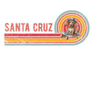 Retro Santa Cruz Skateboarding Dachshund T-Shirt