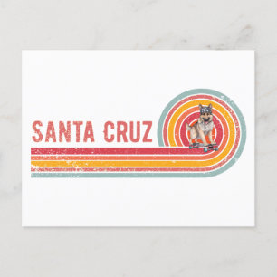 Retro Santa Cruz Skateboarding German Shepherd Postcard
