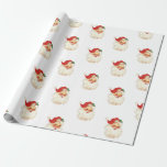 Retro Santa face Christmas wrapping paper<br><div class="desc">Retro old fashioned Santa face Christmas wrapping paper</div>