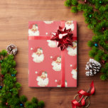 Retro Santa face Christmas wrapping paper<br><div class="desc">Retro old fashioned Santa face Christmas wrapping paper. This has a coral red colour and you can change the background colour to any colour you'd like. To make more changes go to Personalise this template. On the bottom you’ll see “Want to customise this design even further? Click on the EDIT...</div>