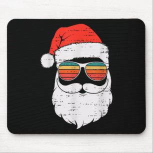 Retro Santa Face Sungled Christmas In July Summer Mouse Pad