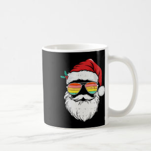 Retro Santa Face Sungles Christmas Xmas Men Women Coffee Mug