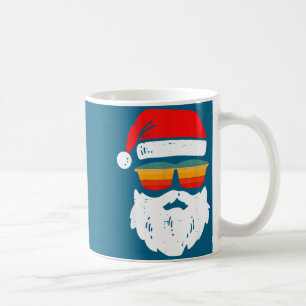 Retro Santa Face With Vintage Sungles Christmas Ho Coffee Mug