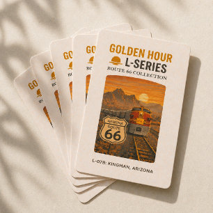 Retro Santa Fe Route 66 Train Kingman Art Playing Cards