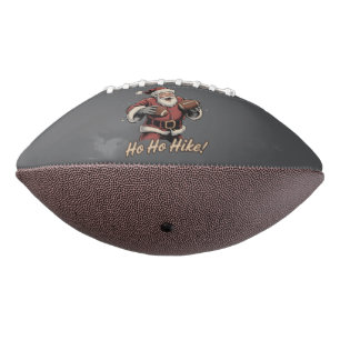 Retro Santa Football Player Ho Ho Hike Xmas