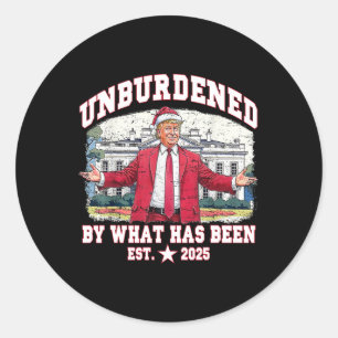 Retro Santa Hat Christmas Trump Unburdened Classic Round Sticker