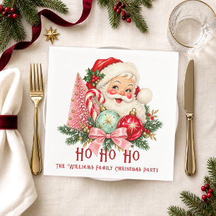 Retro Santa Ho Ho Ho Christmas Party Napkin