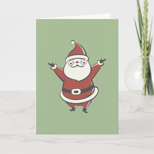 Retro Santa Holiday Card (Front)
