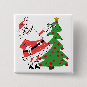 Retro Santa Holiday Tshirts and Gifts 15 Cm Square Badge