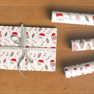 Retro Santa Holiday Wrapping Paper