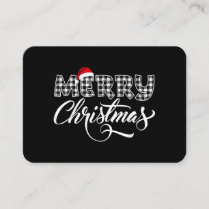 Retro Santa Merry Christmas Tree Lights Business Card