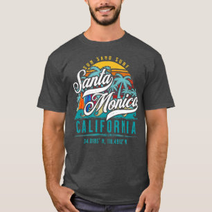 Retro Santa Monica California Sun Sand Surf Beach  T-Shirt