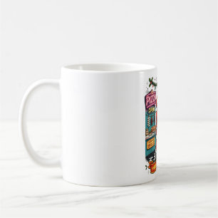 Retro Santa Pizzeria Christmas Coffee Mug
