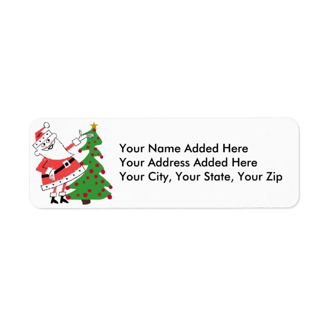 Retro Santa Return Address Labels (Front)