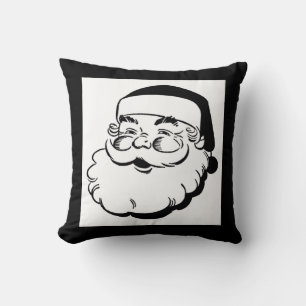 Retro Santa Reversible Black Cushion