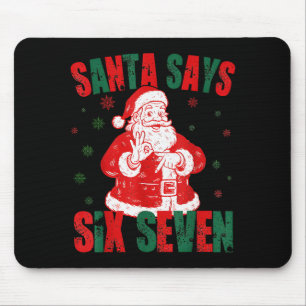 Retro Santa Says Six Seven 67 Meme Christmas  Mouse Pad