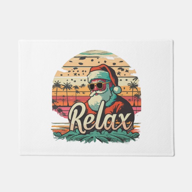 Retro Santa with a title Relax Doormat (Front)