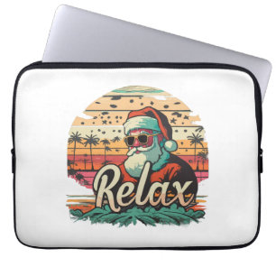 Retro Santa with a title Relax Laptop Sleeve