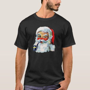 Retro Santa with Beard and pipe T-Shirt
