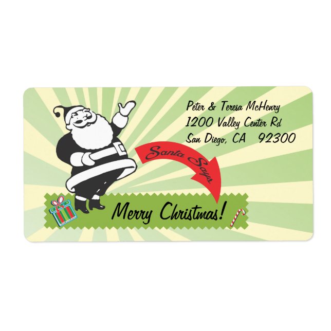 Retro Santa with green sunburst (Front)