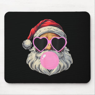 Retro Santa With Heart Gles Bubblegum Christmas Gi Mouse Pad