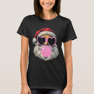 Retro Santa With Heart Gles Bubblegum Christmas Gi T-Shirt