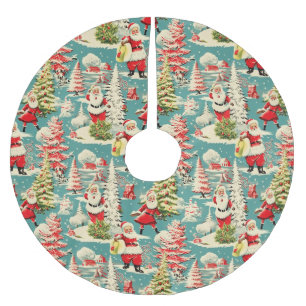 Retro Santa Wonderland 2 Brushed Polyester Tree Skirt