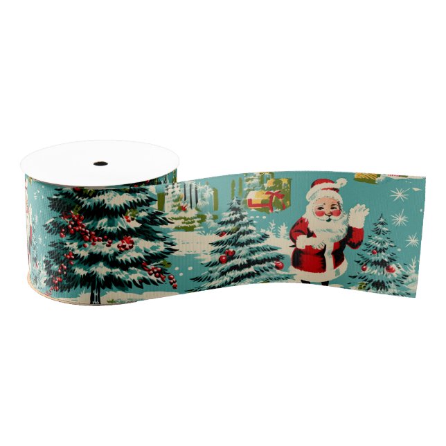 Retro Santa Wonderland Grosgrain Ribbon (Spool)