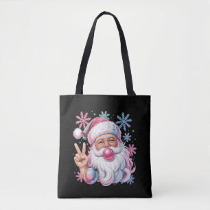 Retro Santa Xmas Pink Sunglasses Bubble Gum Tote Bag