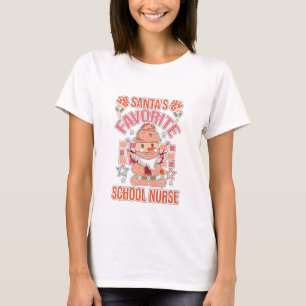Retro Santa's Favourite School Nurse T-Shirt
