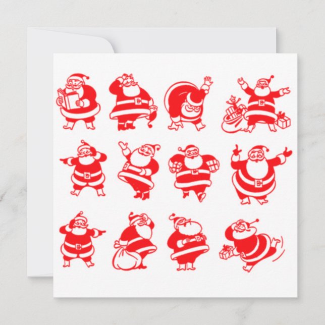 Retro Santas Invitation (Front)