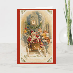 Retro Santa's Midnight Run Christmas Card