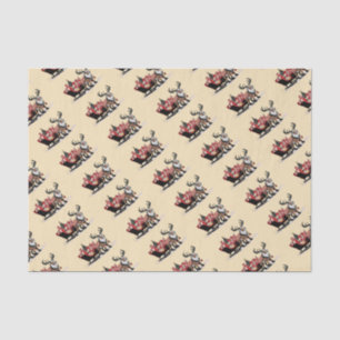 Retro Santa's Sleigh Christmas Tissue Paper