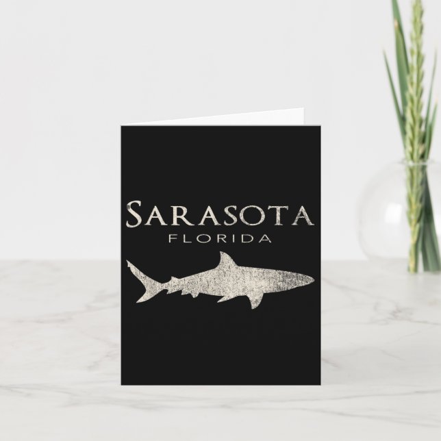 Retro Sarasota Fl Shark  Card (Front)