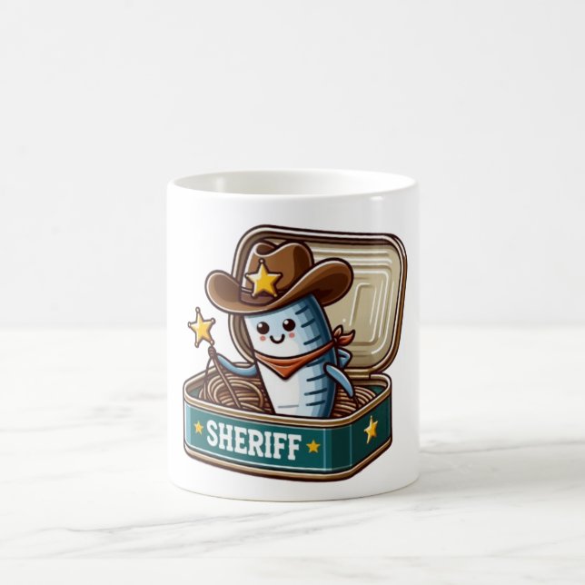  Retro Sardine Cowboy Sheriff Mug (Center)