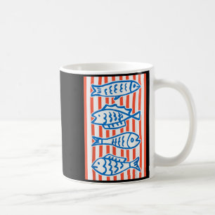 Retro Sardine Fish Coastal Seafood Market Graphic Coffee Mug