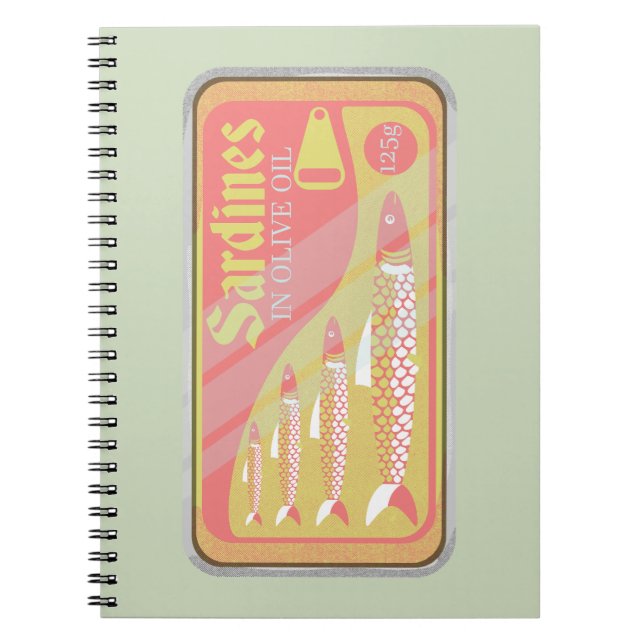 Retro Sardines Poster Notebook (Front)