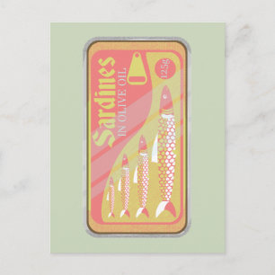 Retro Sardines Poster Postcard