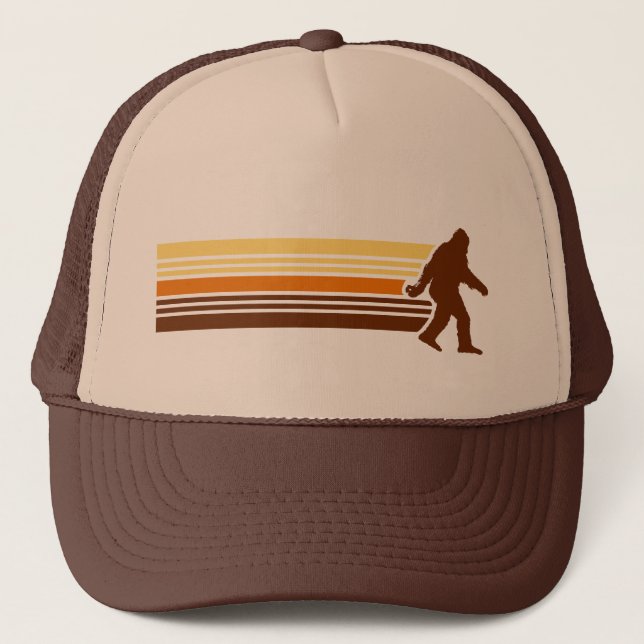 Retro Sasquatch Design Mesh Trucker Hat (Front)